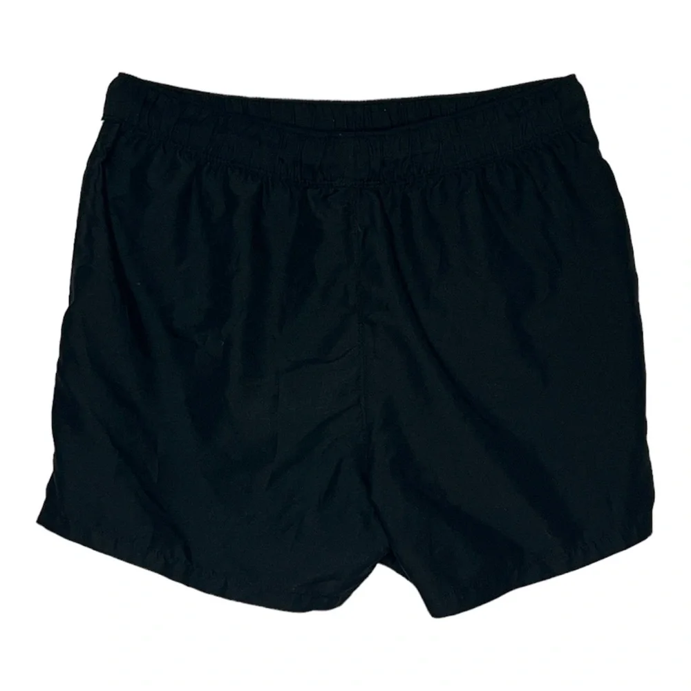 Asos Swim‎ Shorts Black Green Neon Side Stripe Short Length Stretch Waist